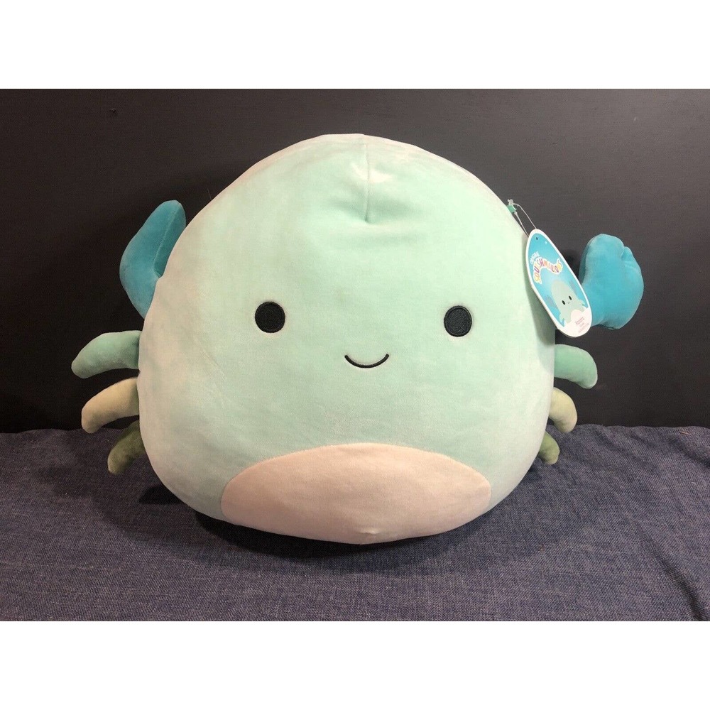 NWT Alex Xandra 14” Squishmallow Blue with Green Crab white belly Kellytoy